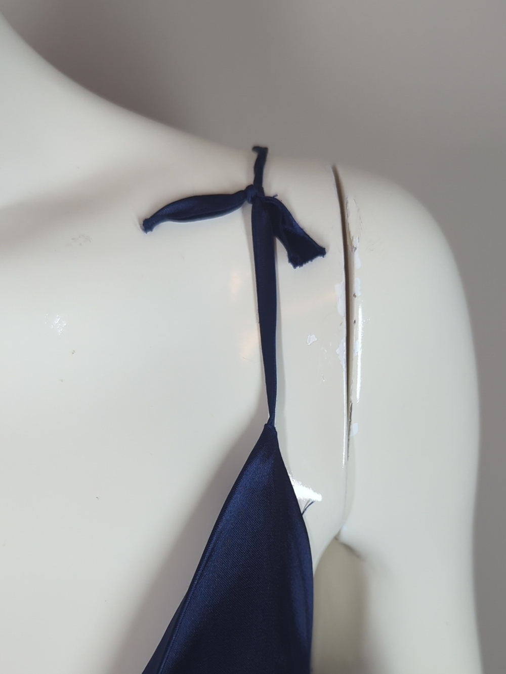 La Senza Slip Dress Navy Satin Cowl Neck Jewels Size Small Maxi - Picture 10 of 11